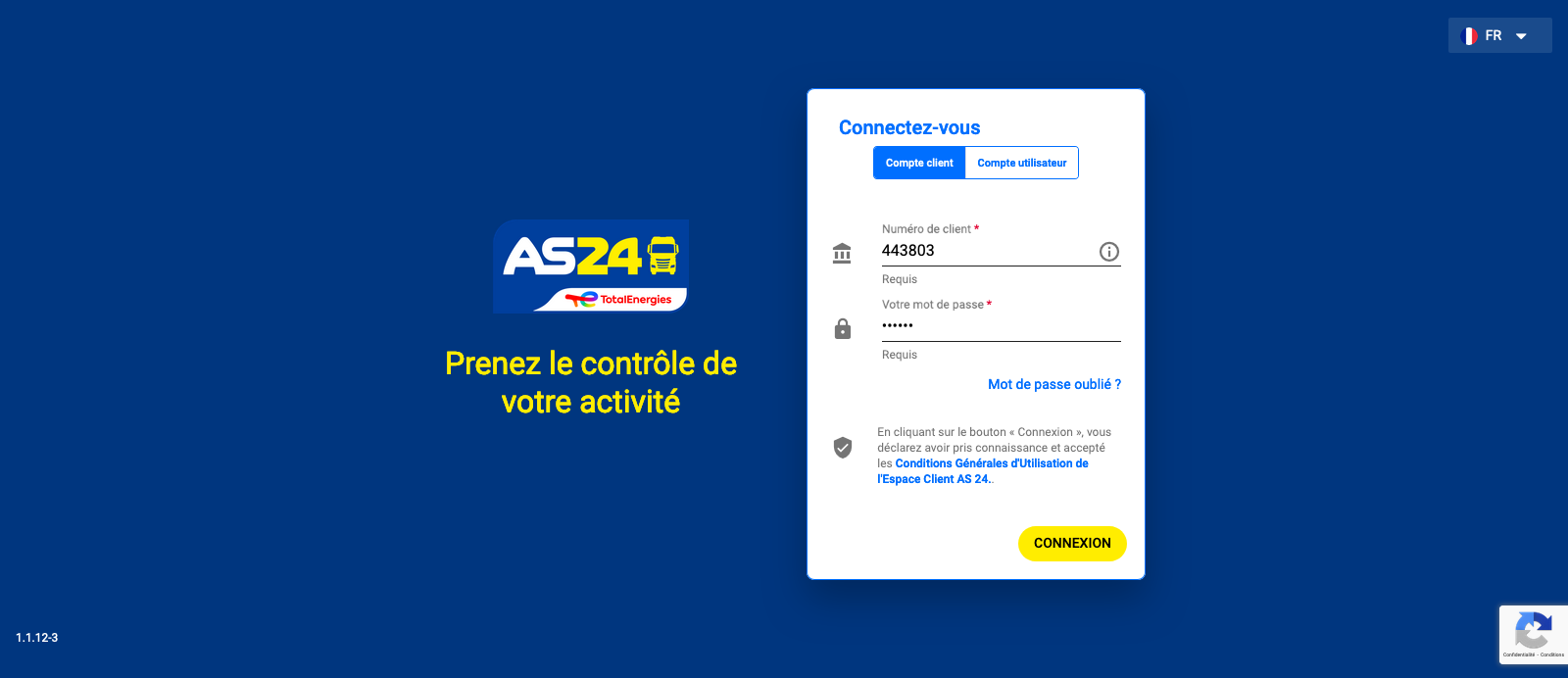 Page de connexion de MyAS24